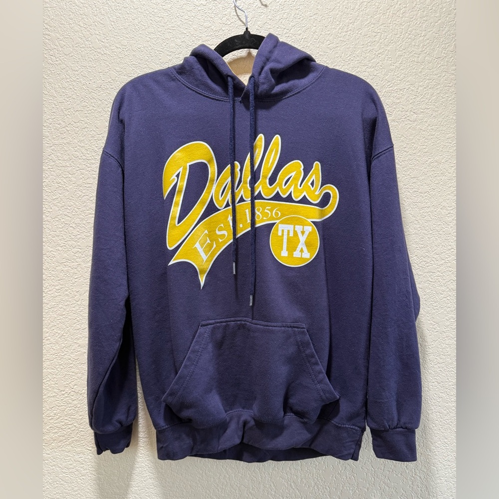 Point Sportswear DALLAS TEXAS Hoodie- Blue Yellow Size M Unisex
